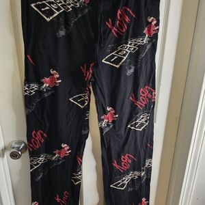 Korn Black Pajama Pants with Red Graphics
